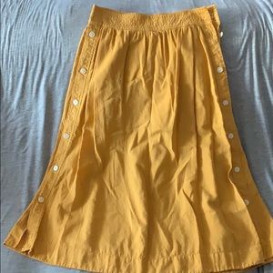 Madewell midi skirt golden yellow, size 0